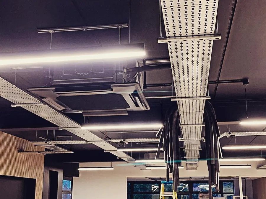 The City &mdash; 10no. round flow units swapped with ducted, 2no. MVHR units installed, 1no. 5kw split system & full centralise